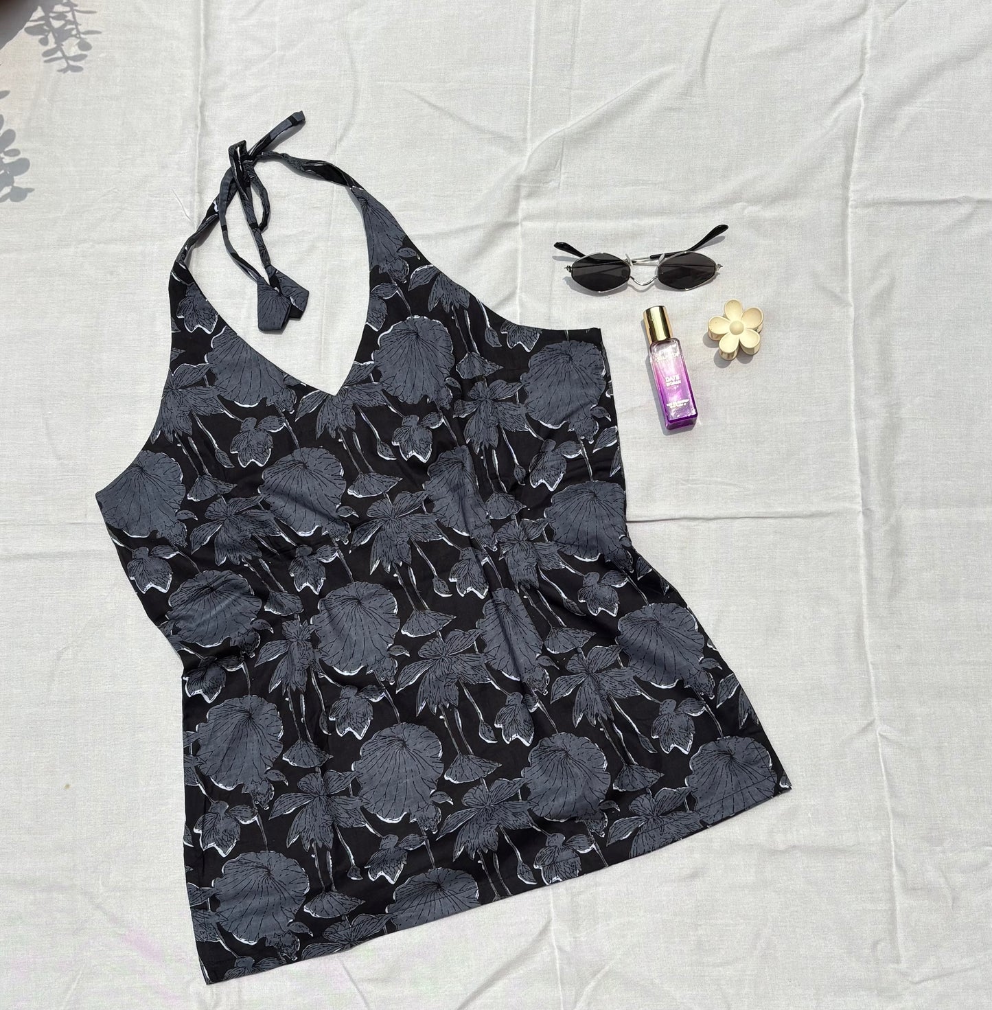 Halter neck Floral Kurti