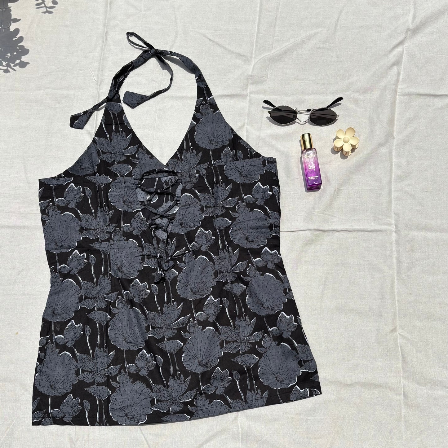 Halter neck Floral Kurti